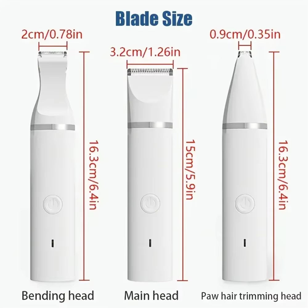 4 in 1 Electric Pet Trimmer, Rechargeable Pet Clippers for Dogs Grooming Kit with Foot Hair Cutting Machine Pet Grooming Kit